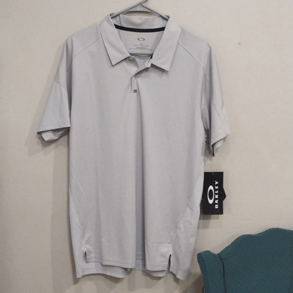 NWT MENS GREY OAKLEY FOCUS POLO SZ LG